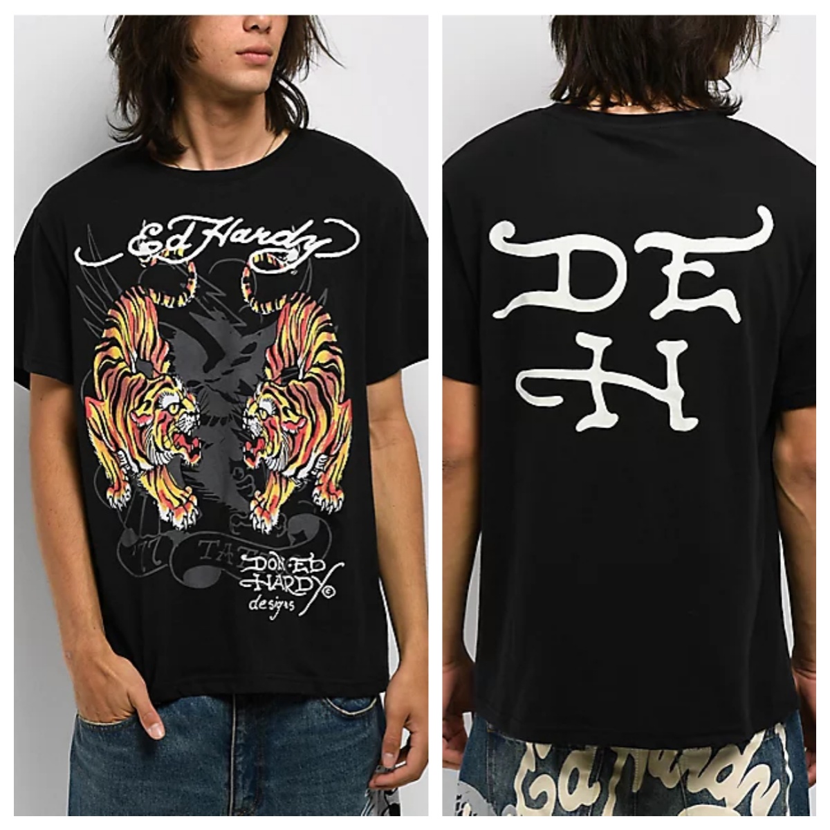 Streetwear Brand Clothing - タイガースエドタトゥーアートストリートトレンディブランド Tシャツコットングラフィック Tシャツ男性女性夏ストリートウェア
