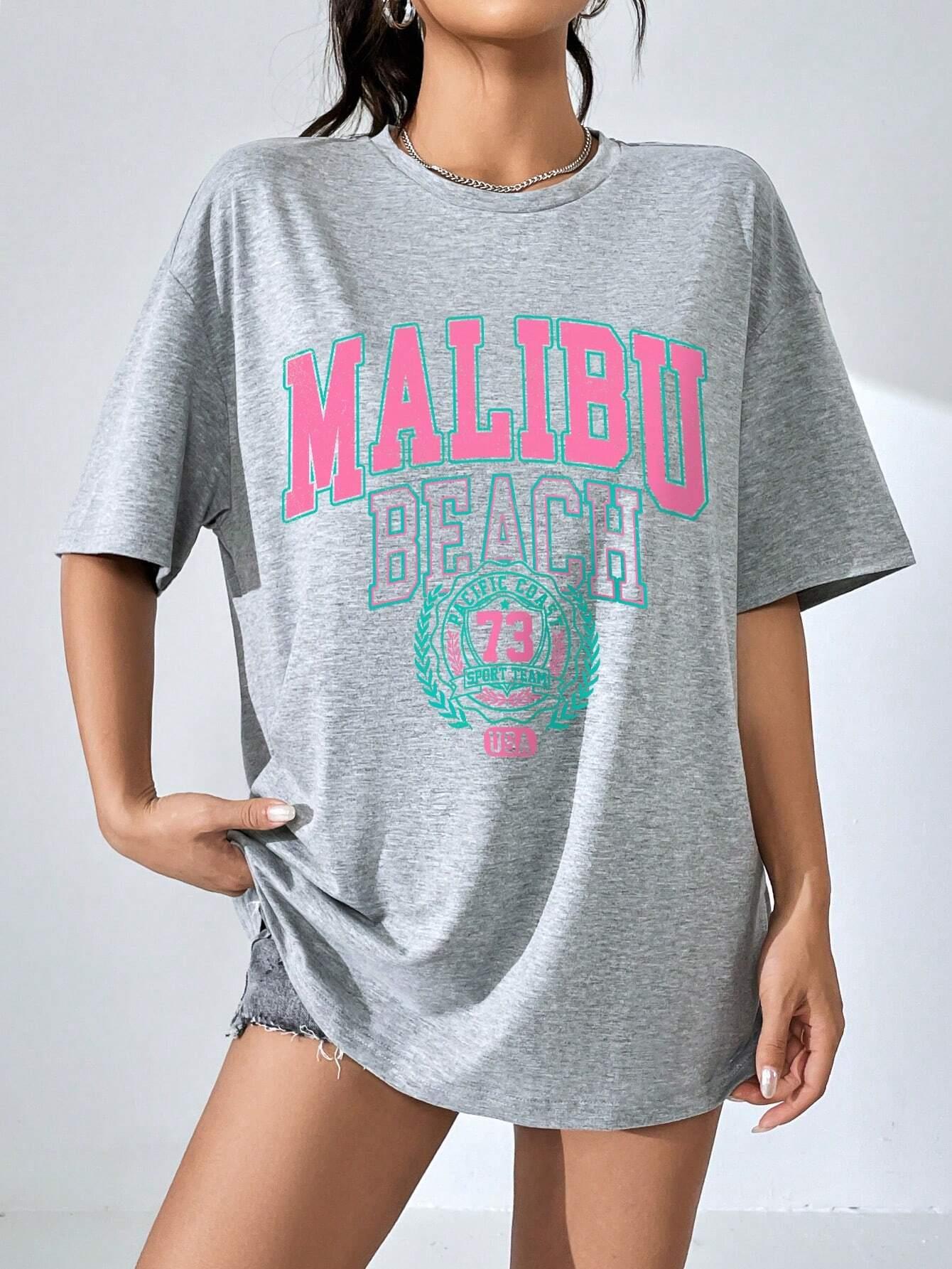 マリブビーチレタープリントプリントレディース Tシャツストリ - Streetwear Brand Tees のレビューと価格