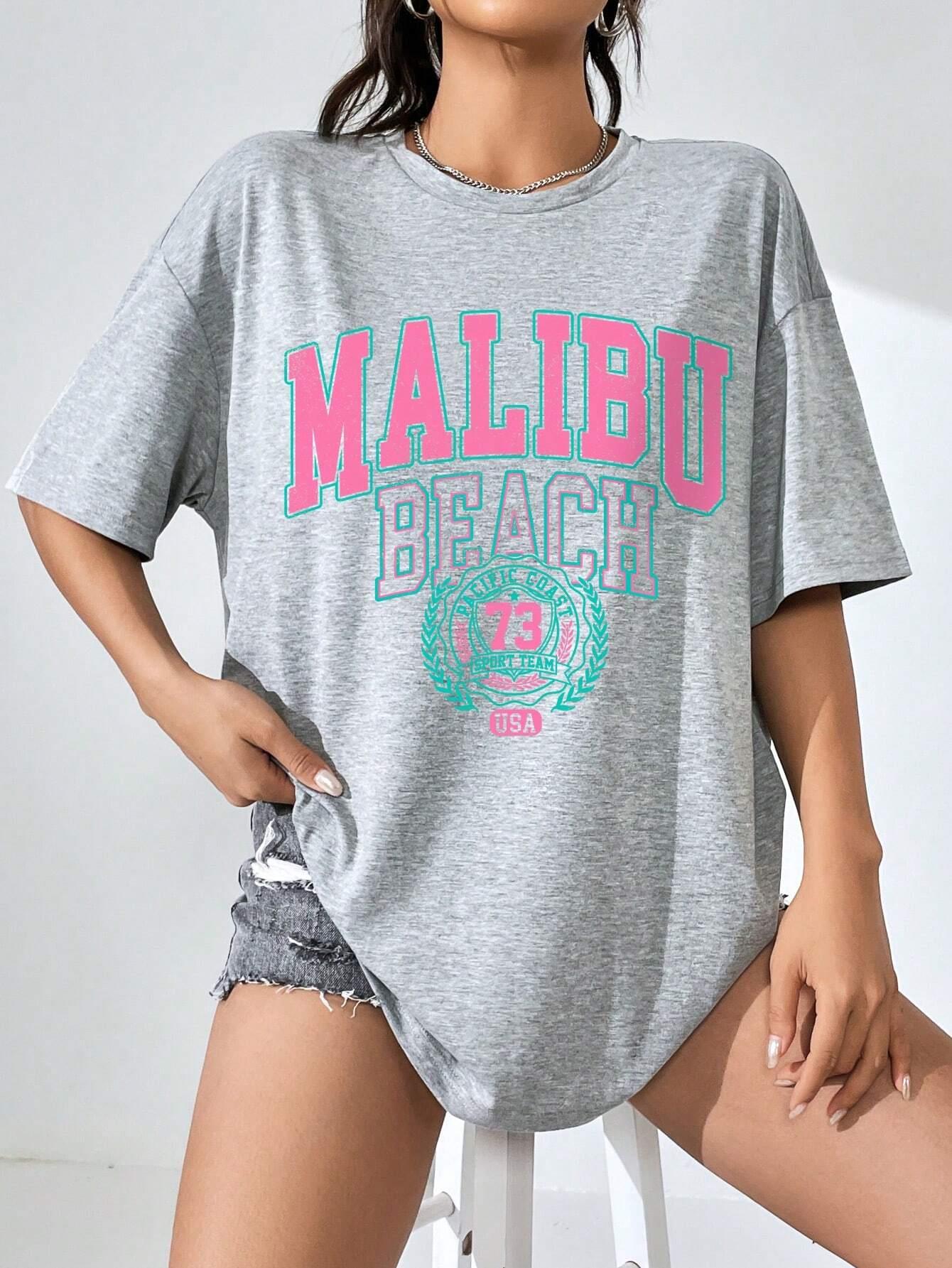 マリブビーチレタープリントプリントレディース Tシャツストリ - Streetwear Brand Tees のレビューと価格