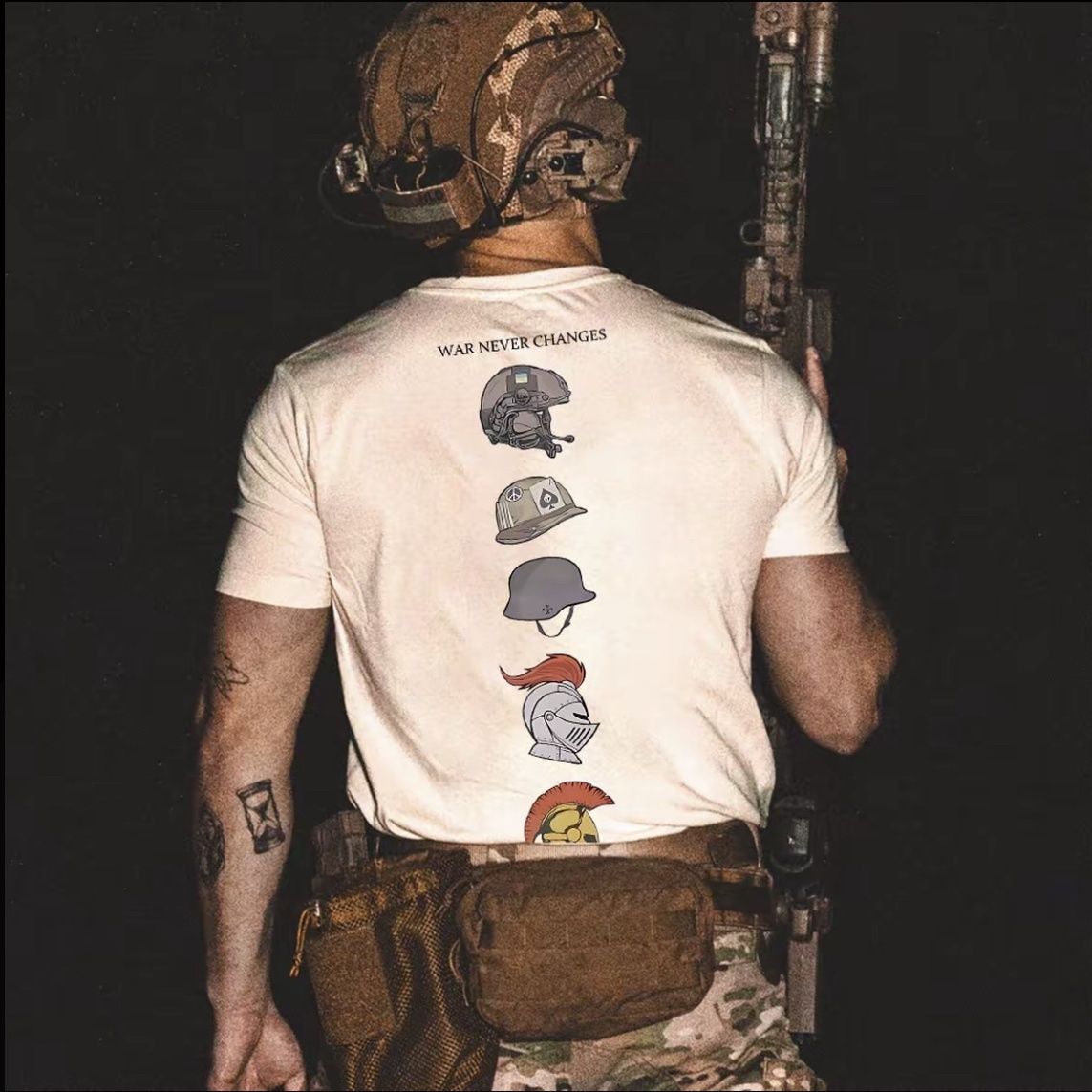 ヘルメット進化の歴史アメリカントレンドブランド半袖Tシャツ夏 - Streetwear Brand Tees のレビューと価格
